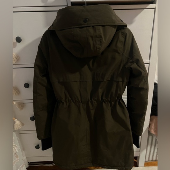 BCBG Women Hooded Parka Coat Green - Size S - Good condition - Picture 2 of 7